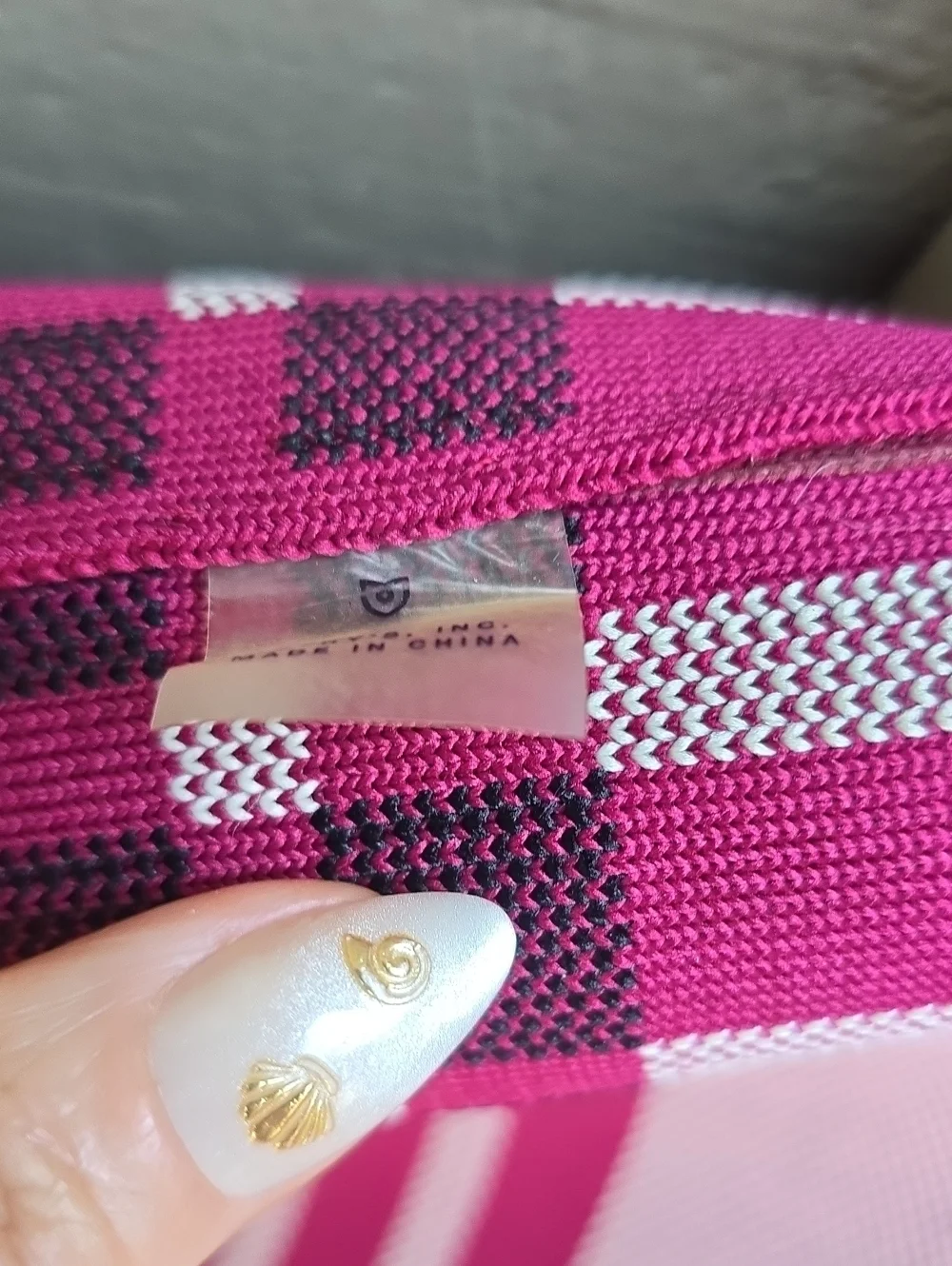 Rothy's plaid reversible tote